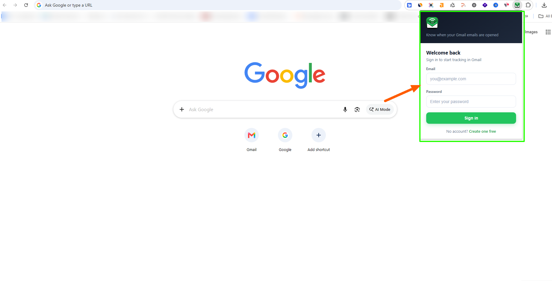 Mailtrackio Chrome extension setup step 4