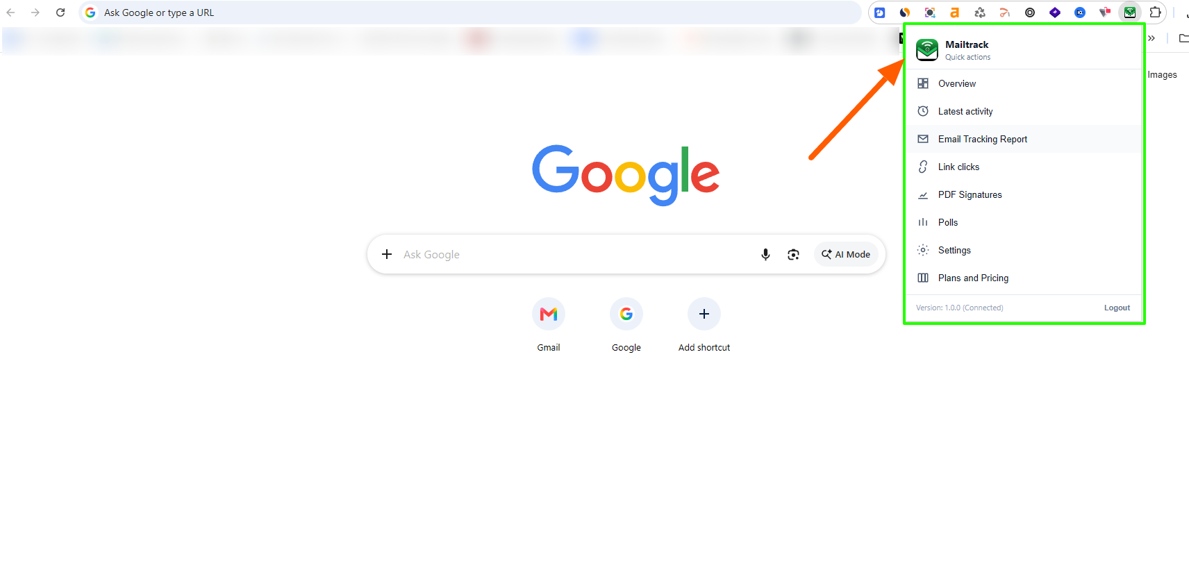 Mailtrackio Chrome extension setup step 5