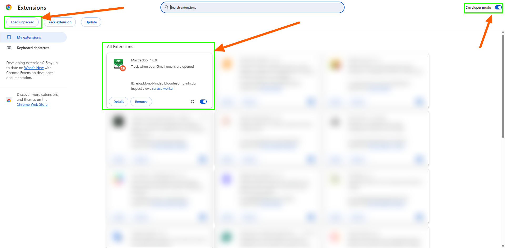 Mailtrackio Chrome extension installation step